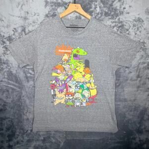 Nickelodeon Mens T-Shirt XL Gray 90s Nicktoons Classic Cartoon Graphic Tee Retro